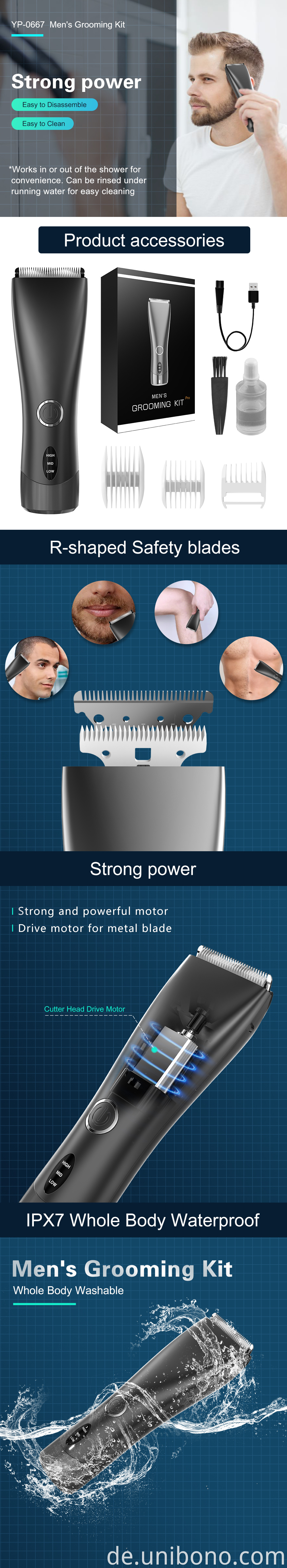 pubic hair trimmer mens body grooming clipper